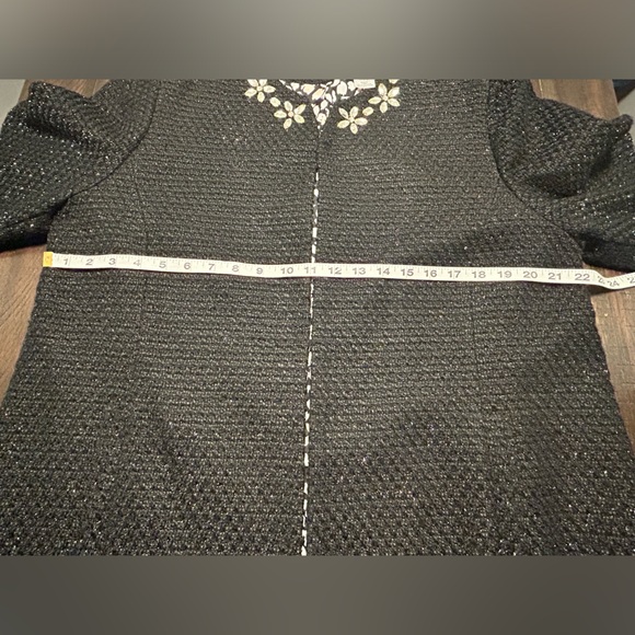 Alfred Dunner Black Over Coat w/Matelic Threading  , Size 16 - Picture 9 of 10